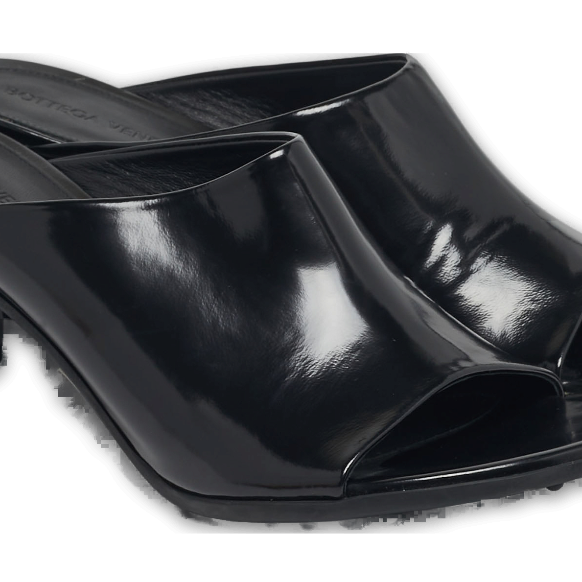 Atomic Black Leather Slide Sandals 6