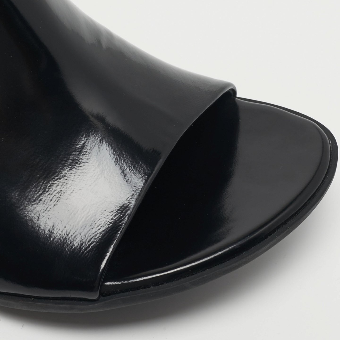 Atomic Black Leather Slide Sandals 8
