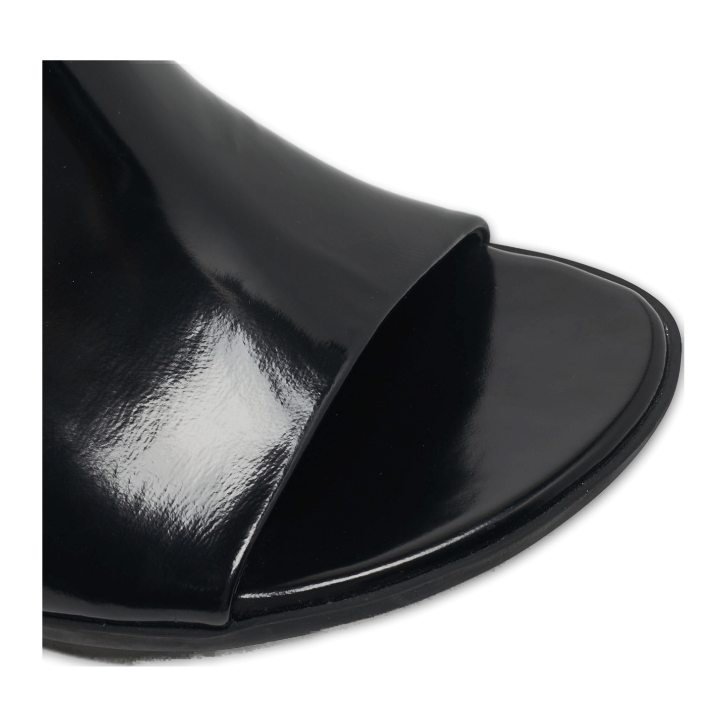 Atomic Black Leather Slide Sandals 9