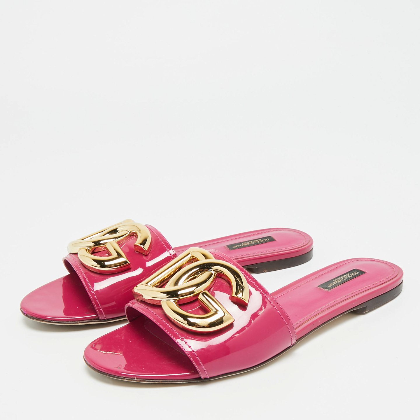 Purple Patent Leather Flat Slides 2