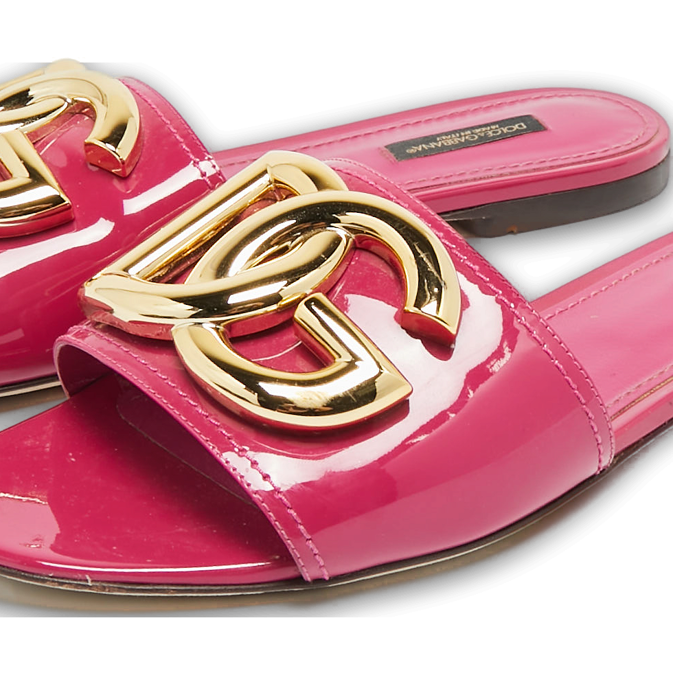 Purple Patent Leather Flat Slides 0