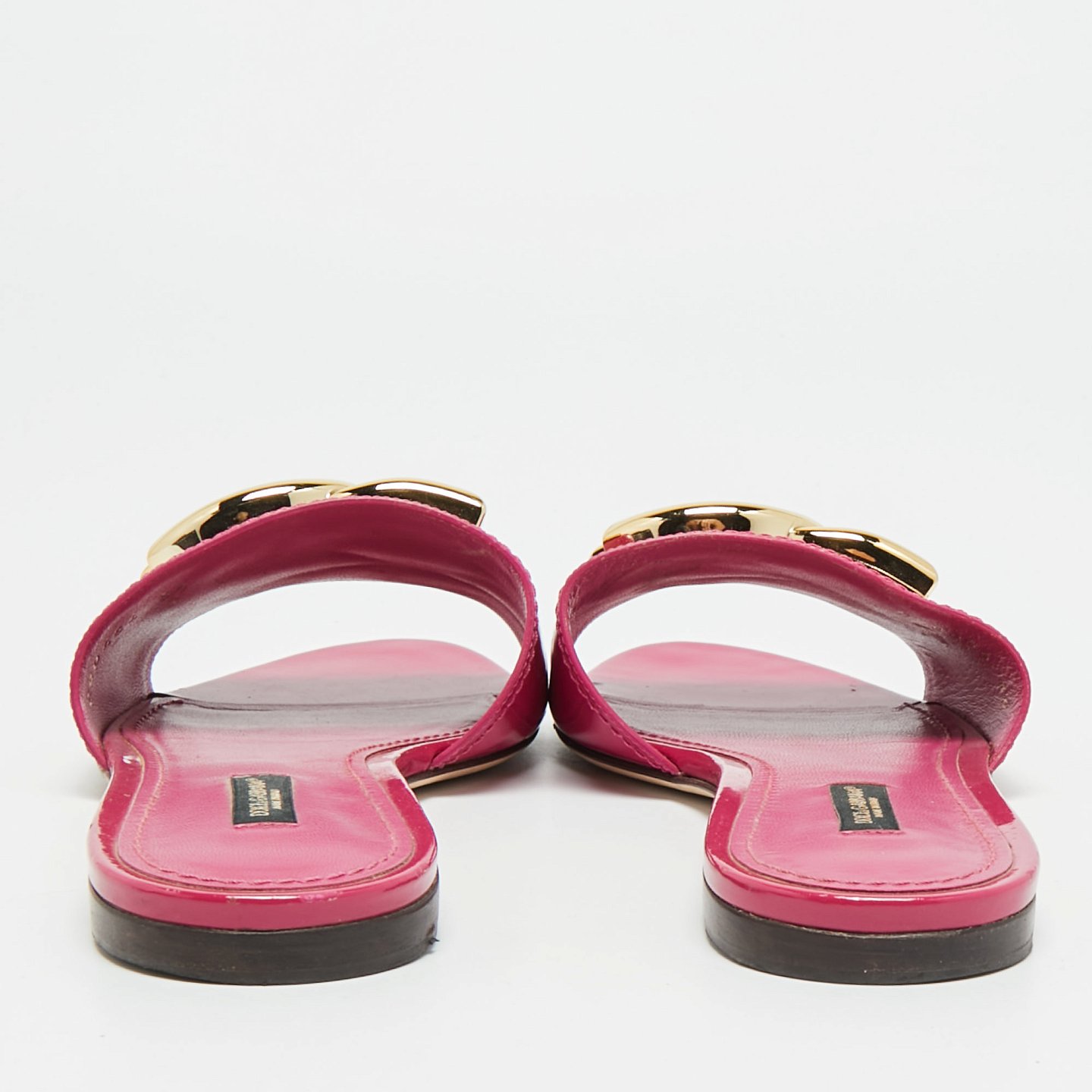 Purple Patent Leather Flat Slides 8
