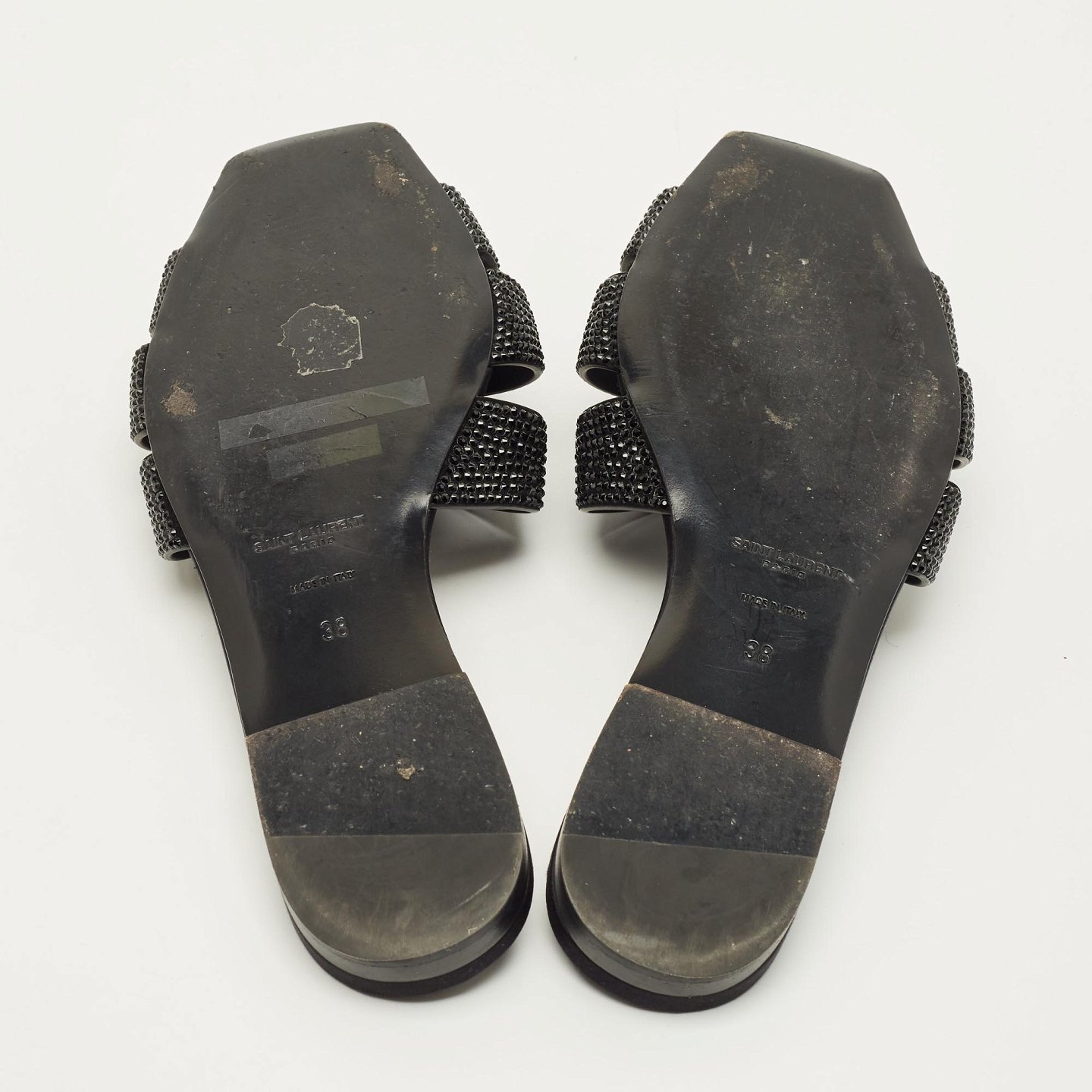Tribute Black Leather Flat Slides 5