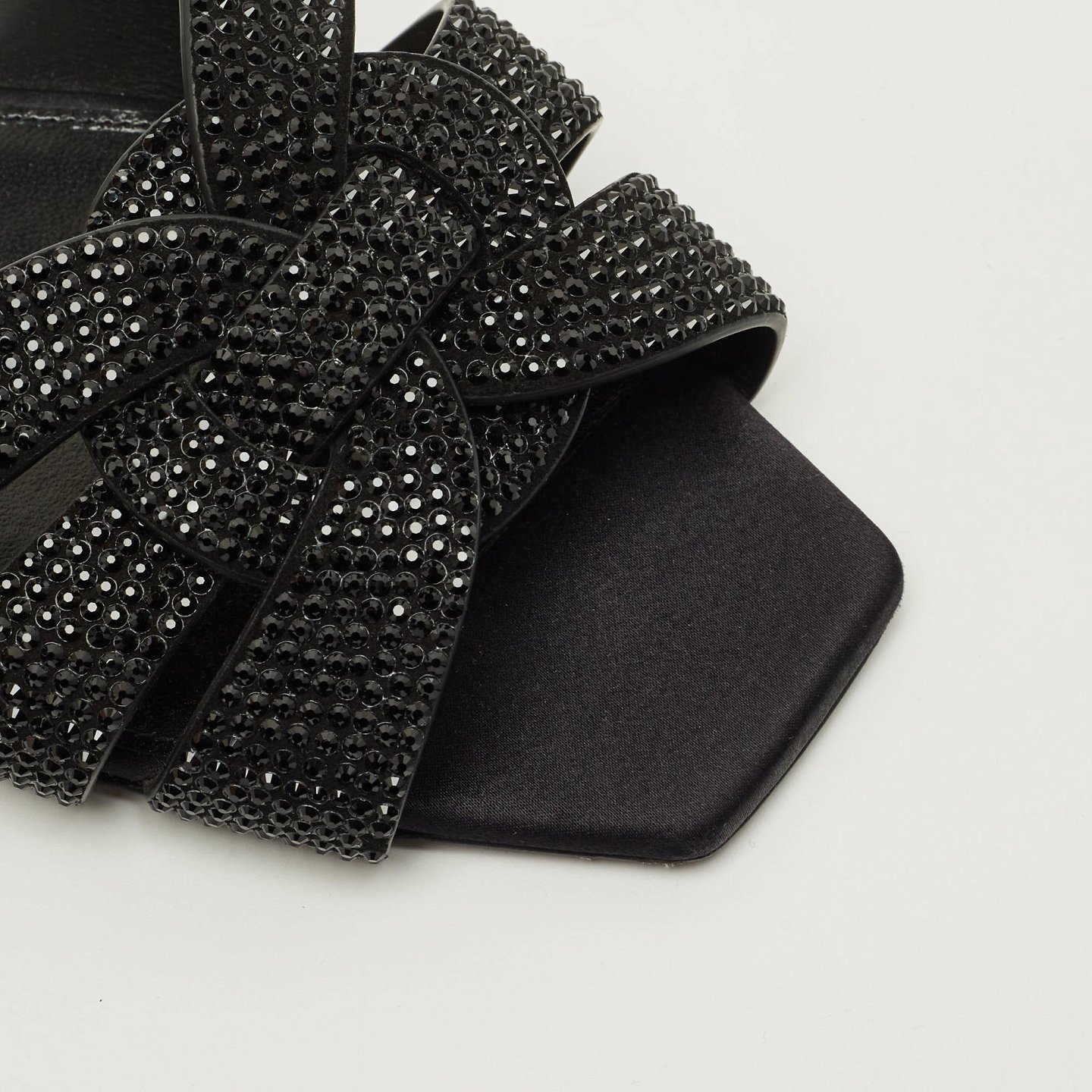 Tribute Black Leather Flat Slides 6