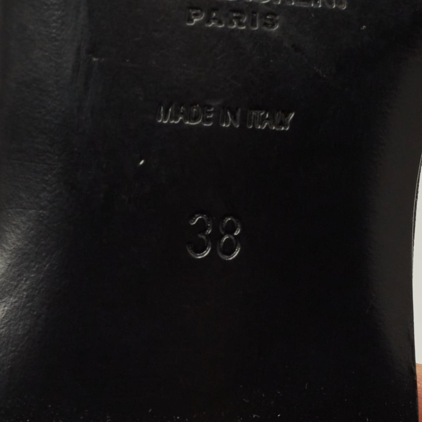 Tribute Black Leather Flat Slides 7