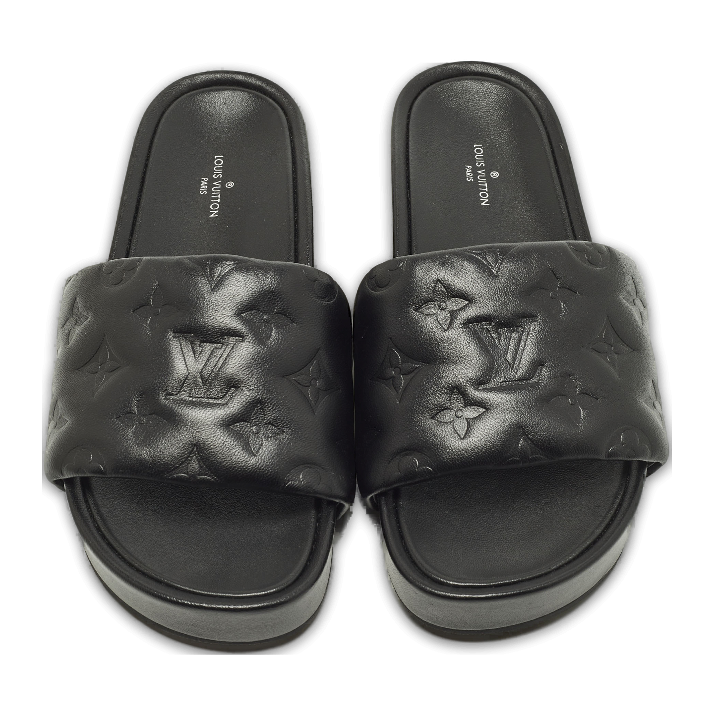 Black Monogram Leather Jumbo Platform Sandals 0