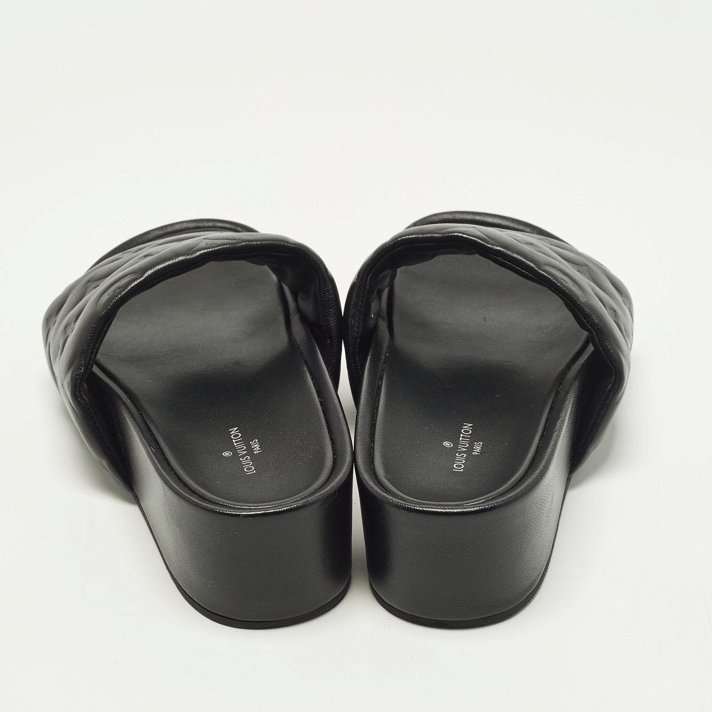 Black Monogram Leather Jumbo Platform Sandals 5