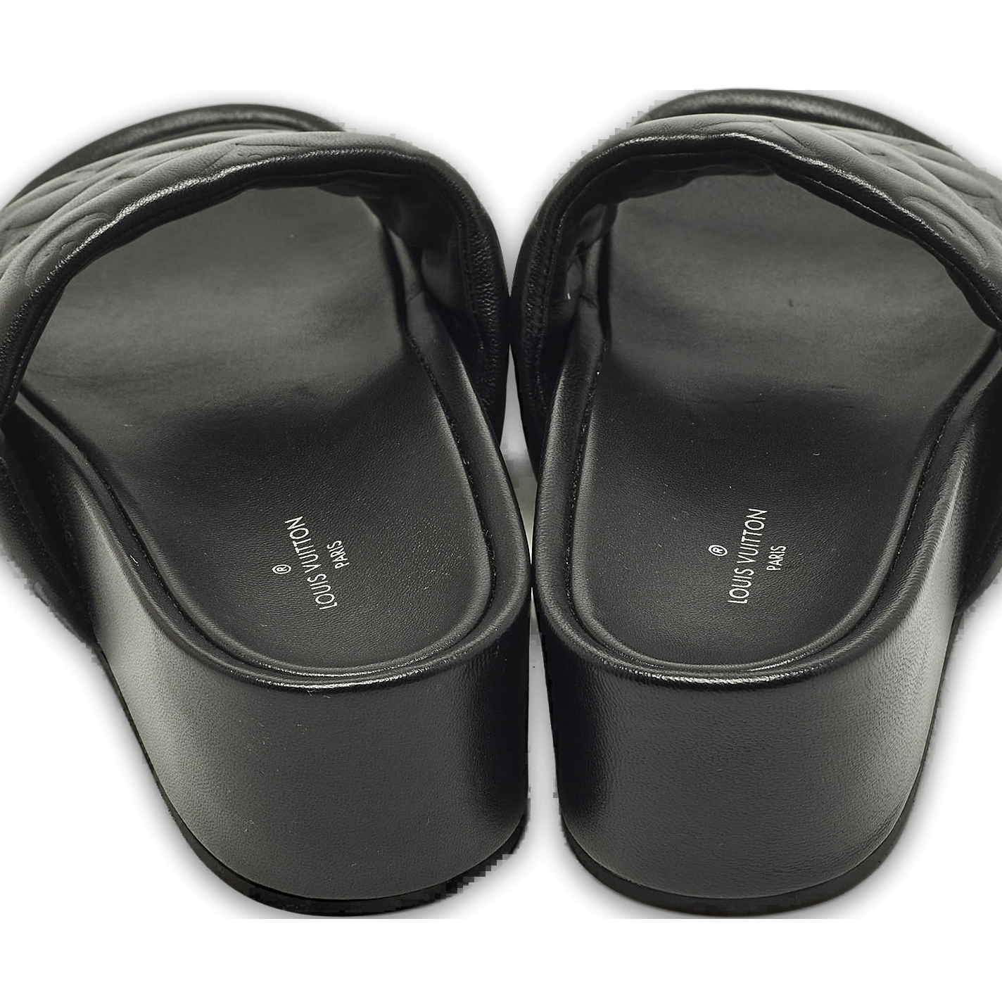 Black Monogram Leather Jumbo Platform Sandals 6