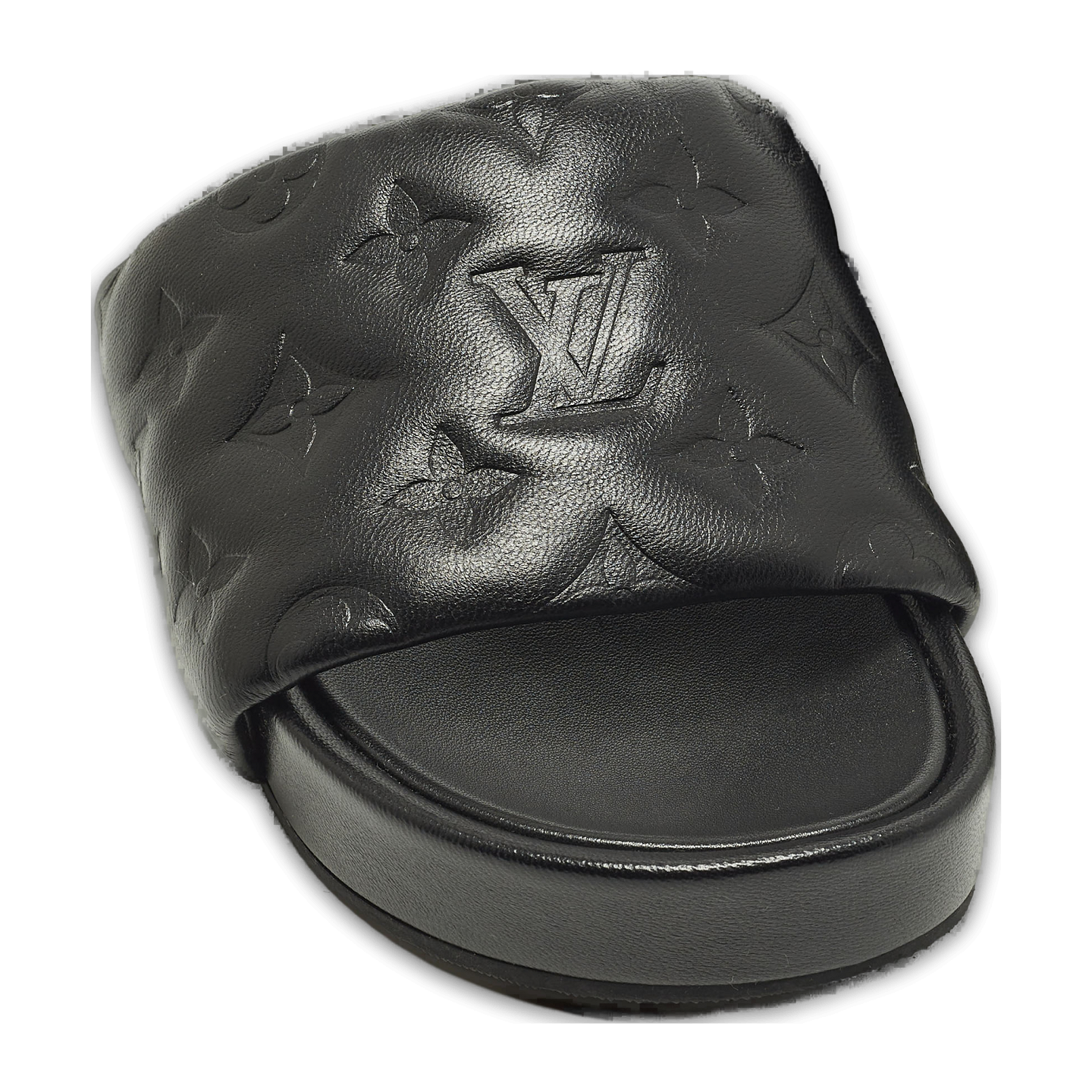 Black Monogram Leather Jumbo Platform Sandals 8