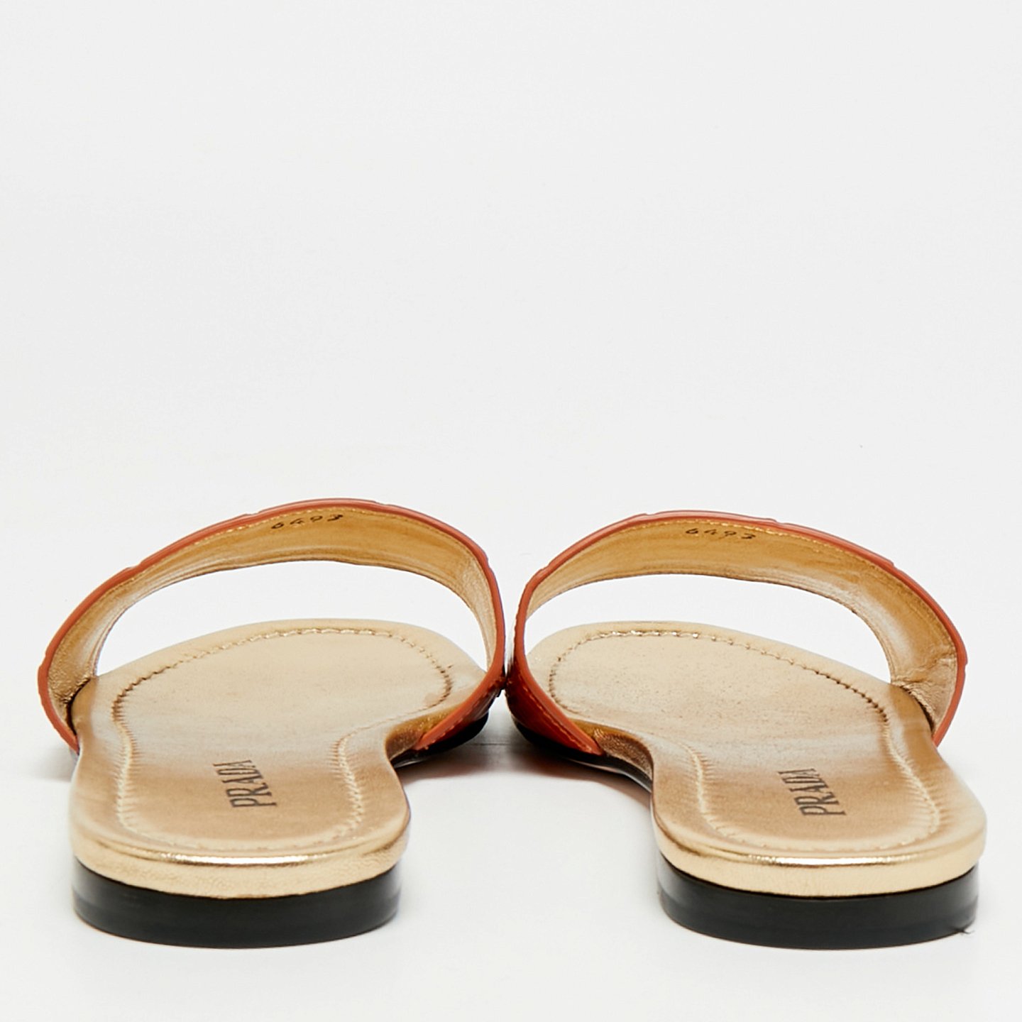 Brown Croc Embossed Leather Flat Slide 8