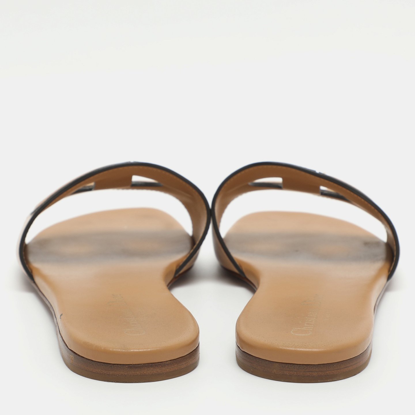 D Club Brown Leather Flat Slides 6