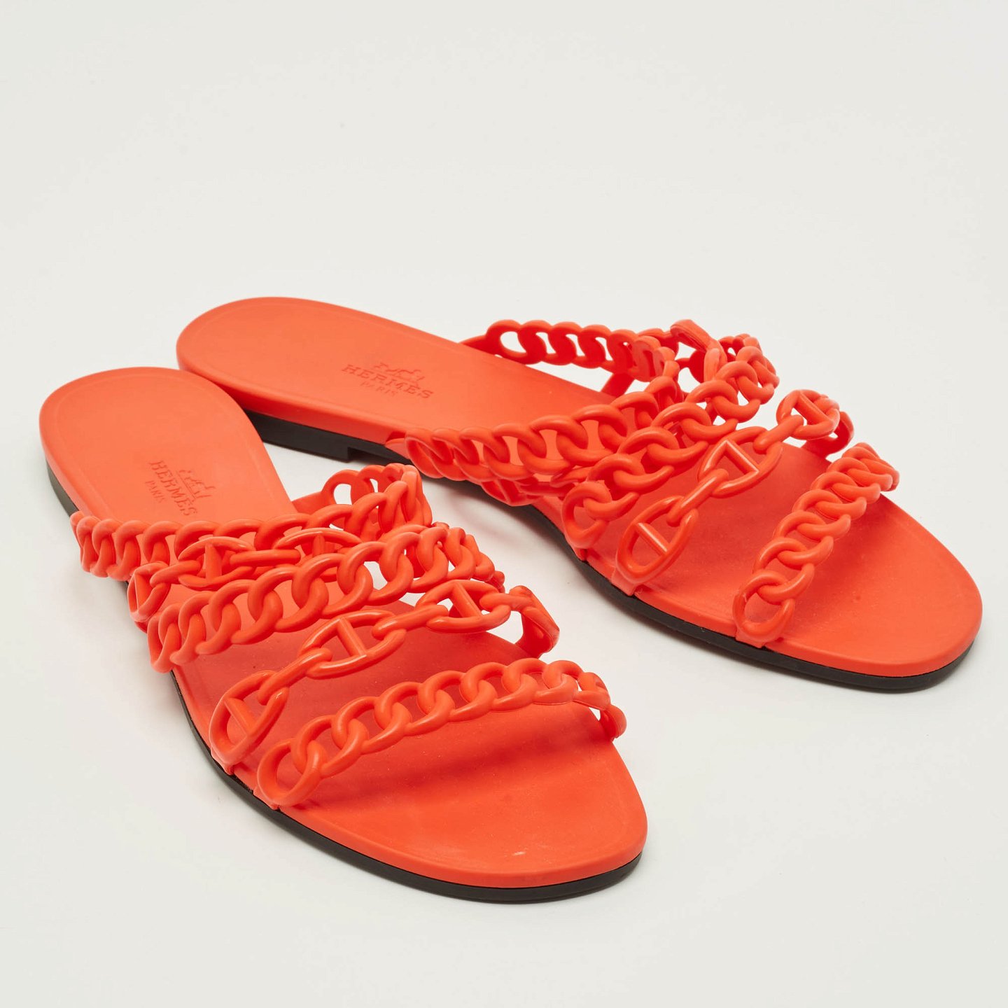 Chaine d'Ancre Orange Rivage Flat Slide Sandals 5