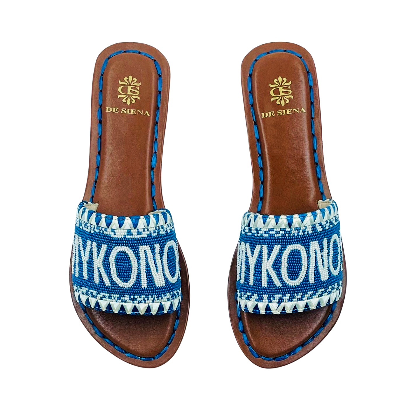BEADED MYKONOS SLIDES 0