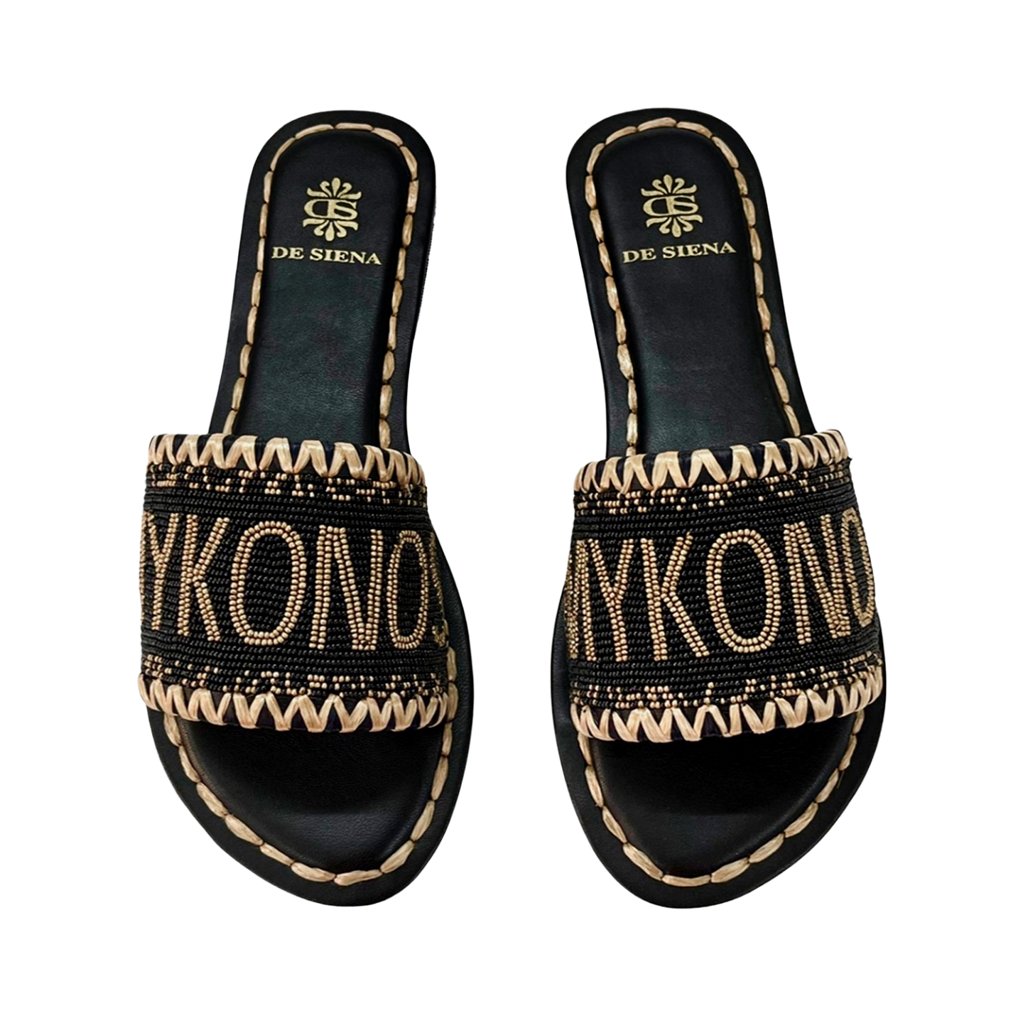 BEADED MYKONOS SLIDES 0