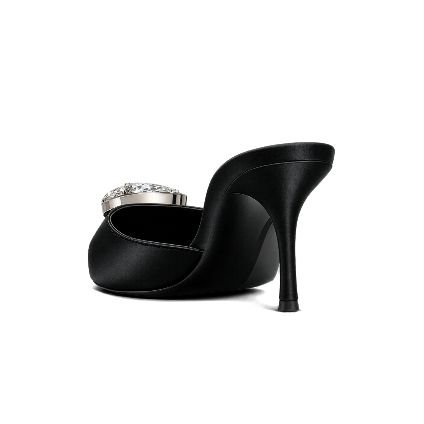 BLACK CAVIAR DIAMOND SILK 70 MULES 4