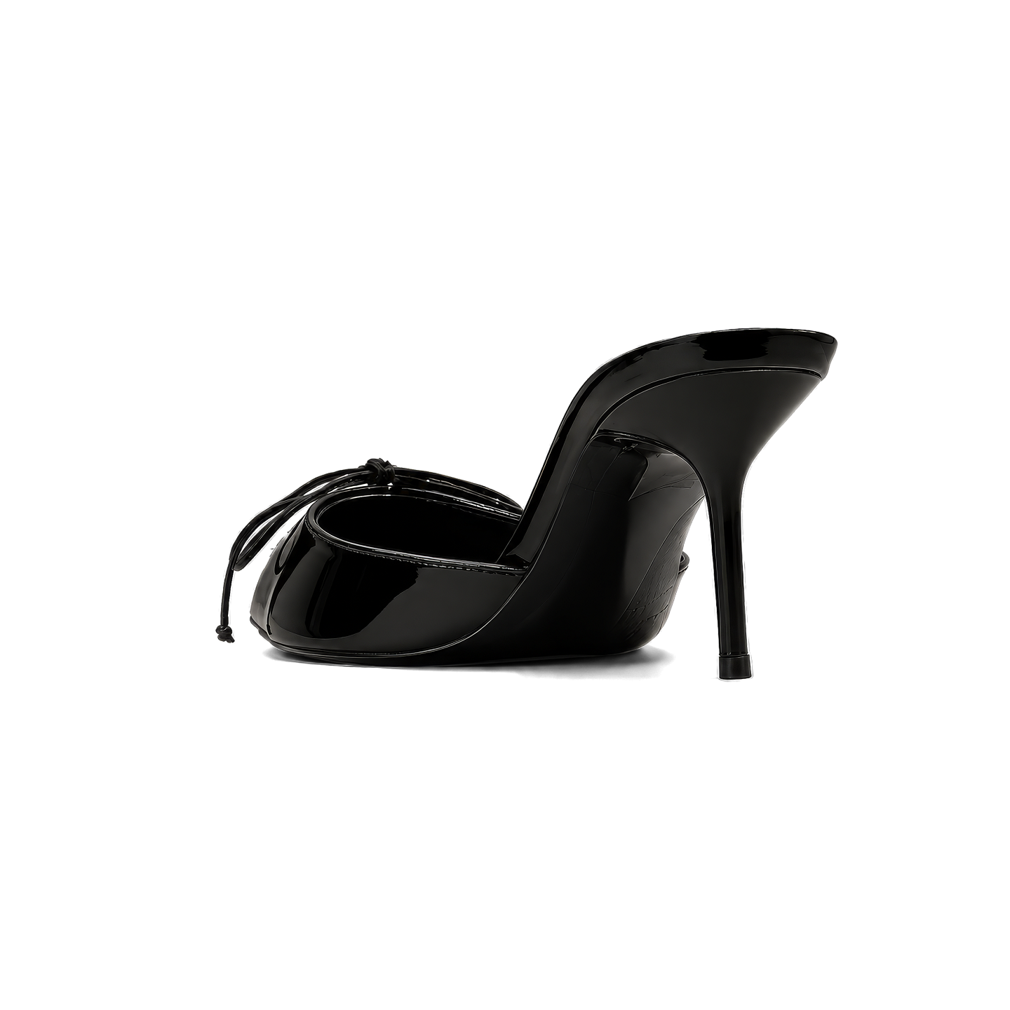 BLACK PATENT LACE 70 MULES 3