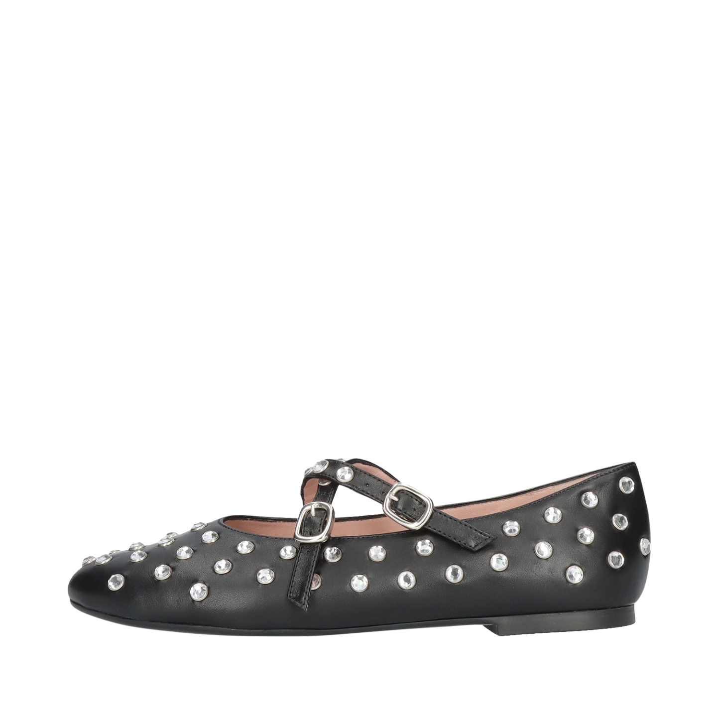 NICOLE LEATHER CRYSTALS BALLERINAS 1