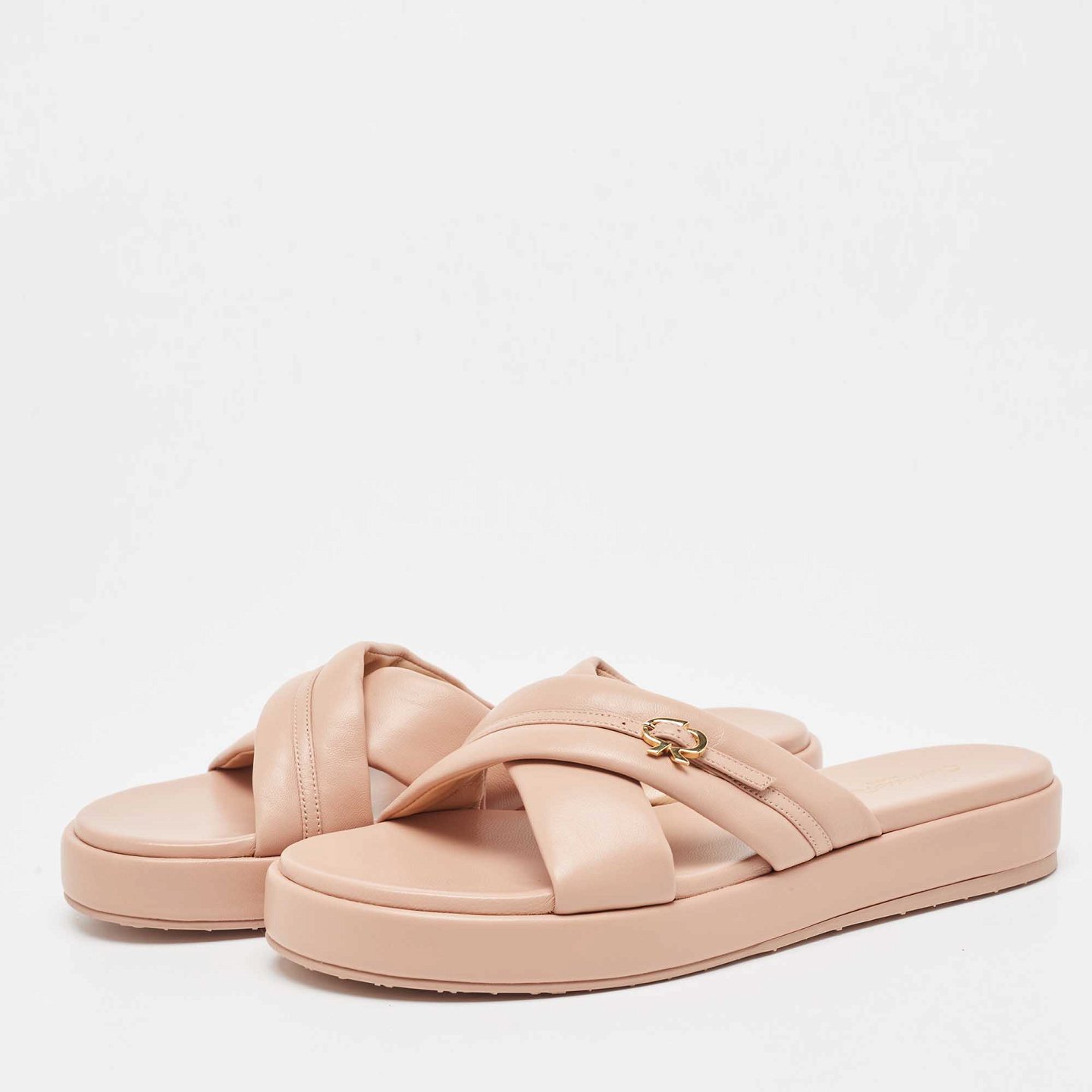 Pink Leather Alima Sandals 3