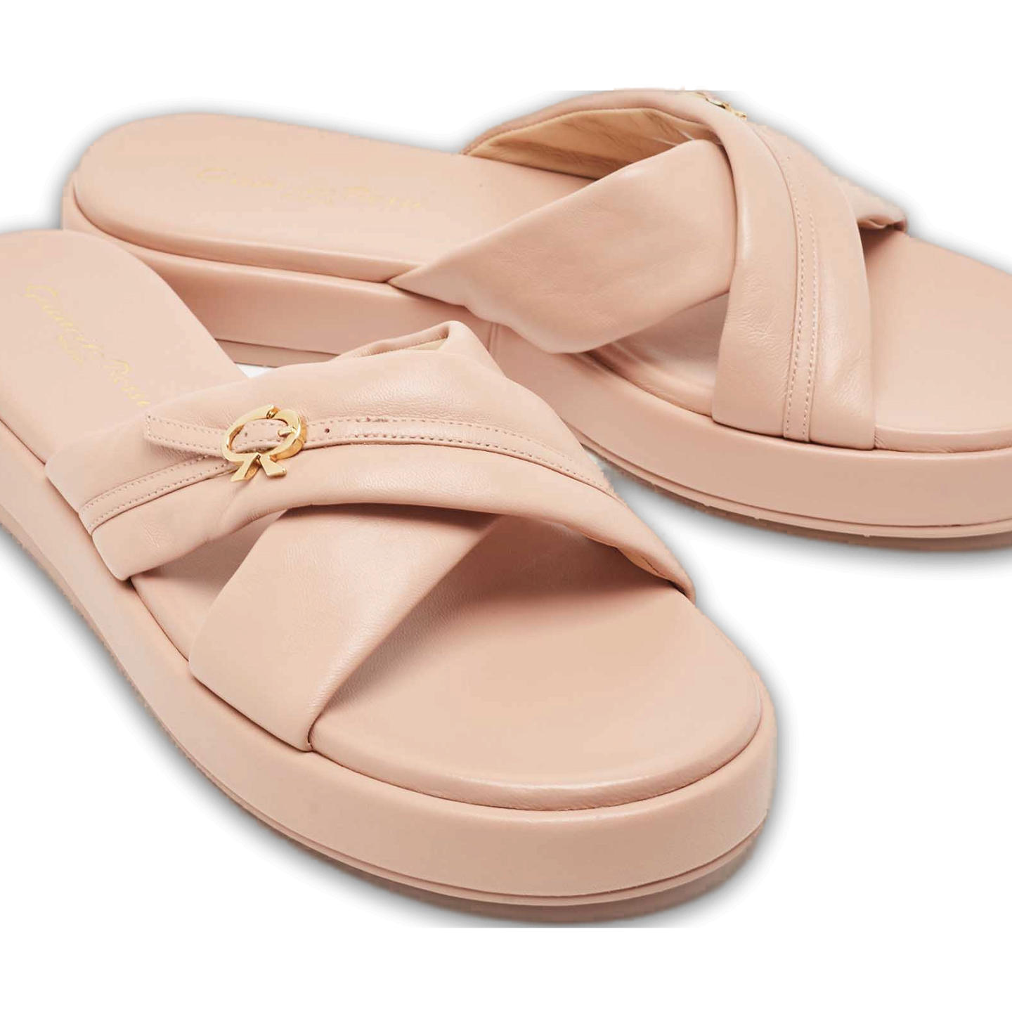 Pink Leather Alima Sandals 0