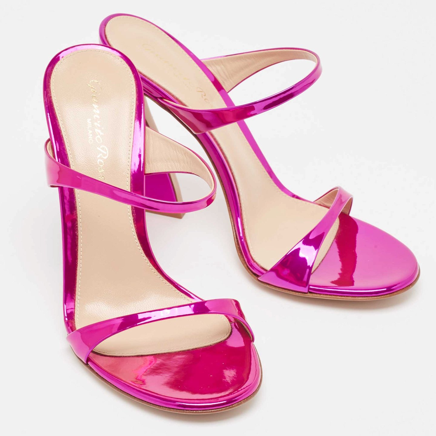 Aura Pink Patent Leather Slide Sandals Size 36 1