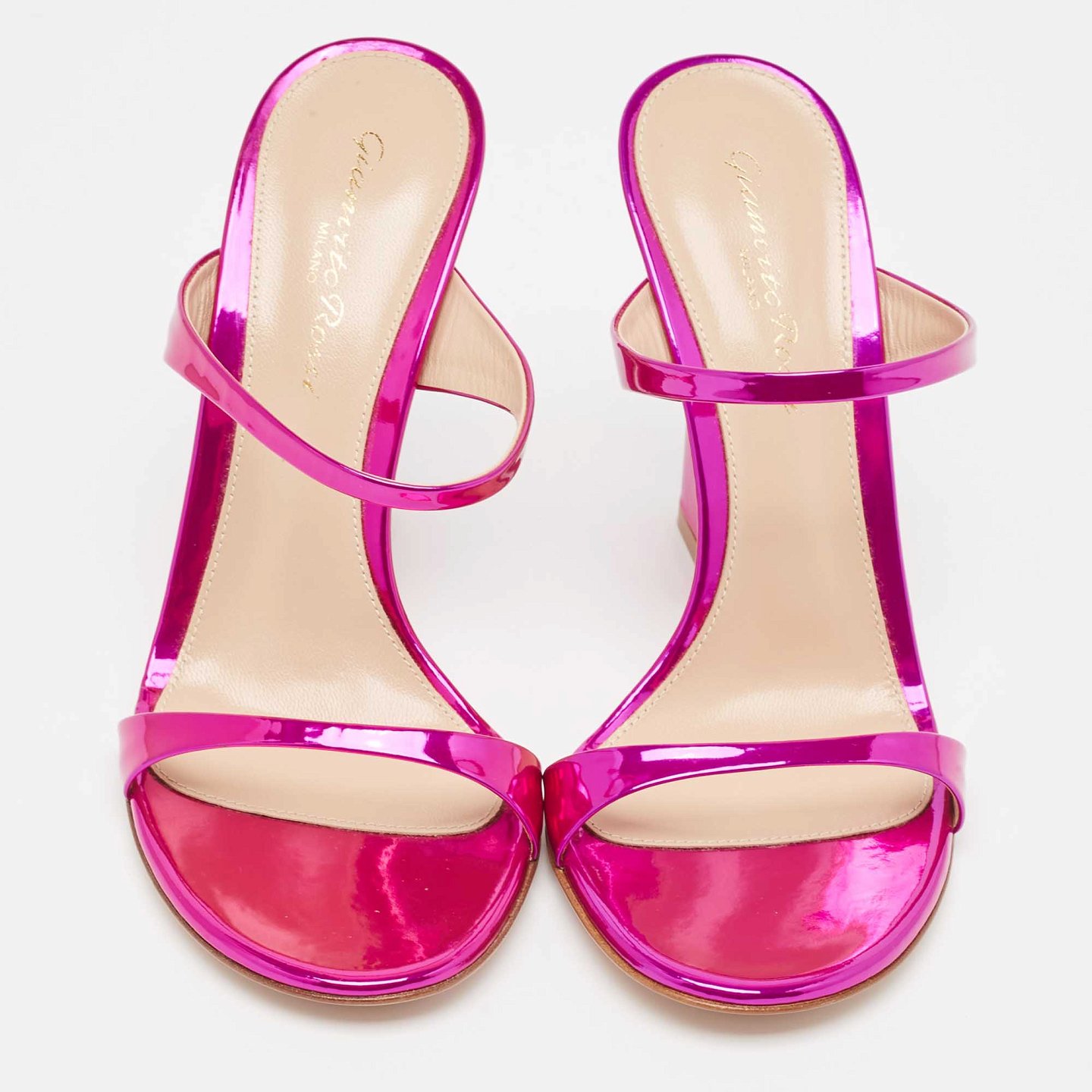 Aura Pink Patent Leather Slide Sandals Size 36 2