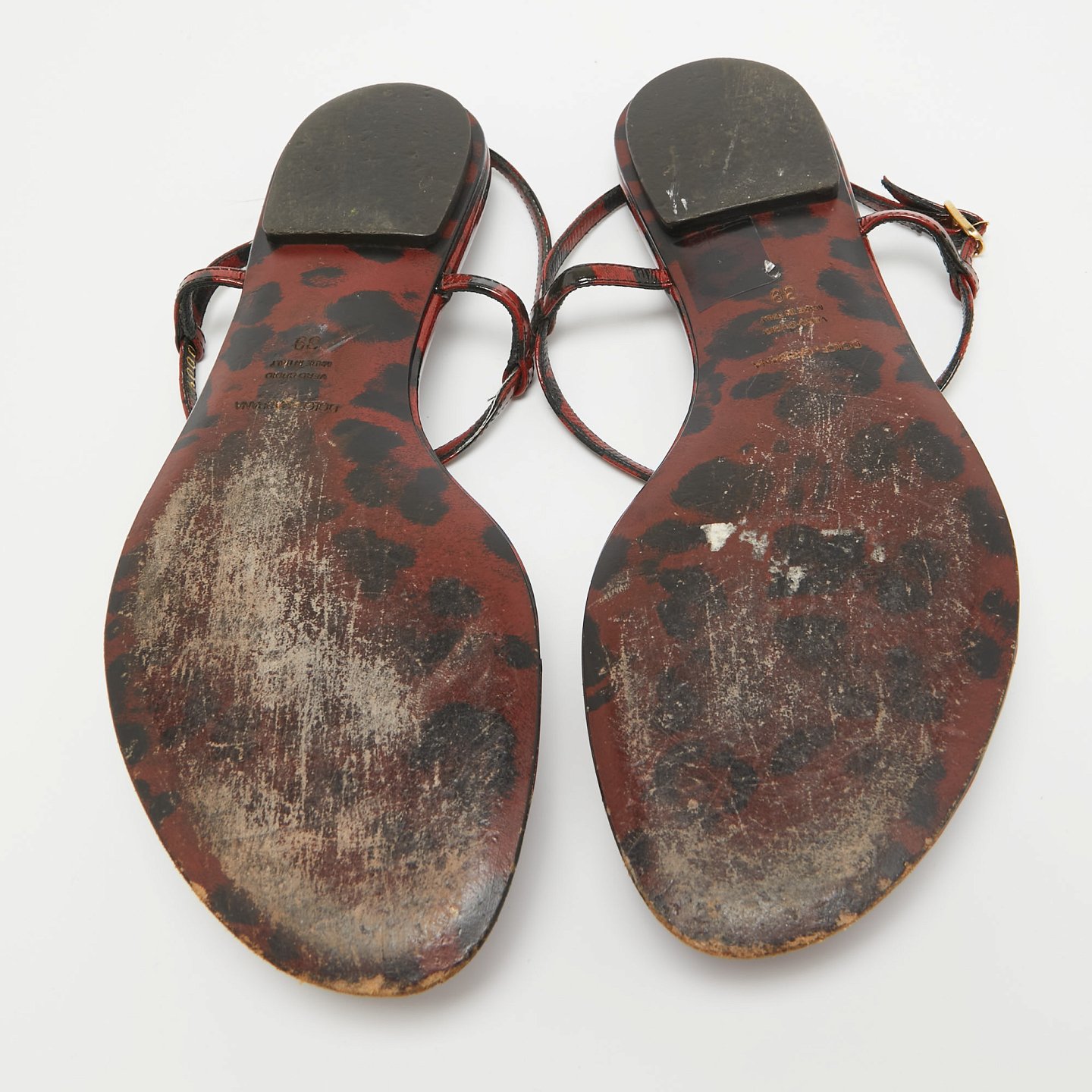 Brown/Black Patent Slingback Flats 2