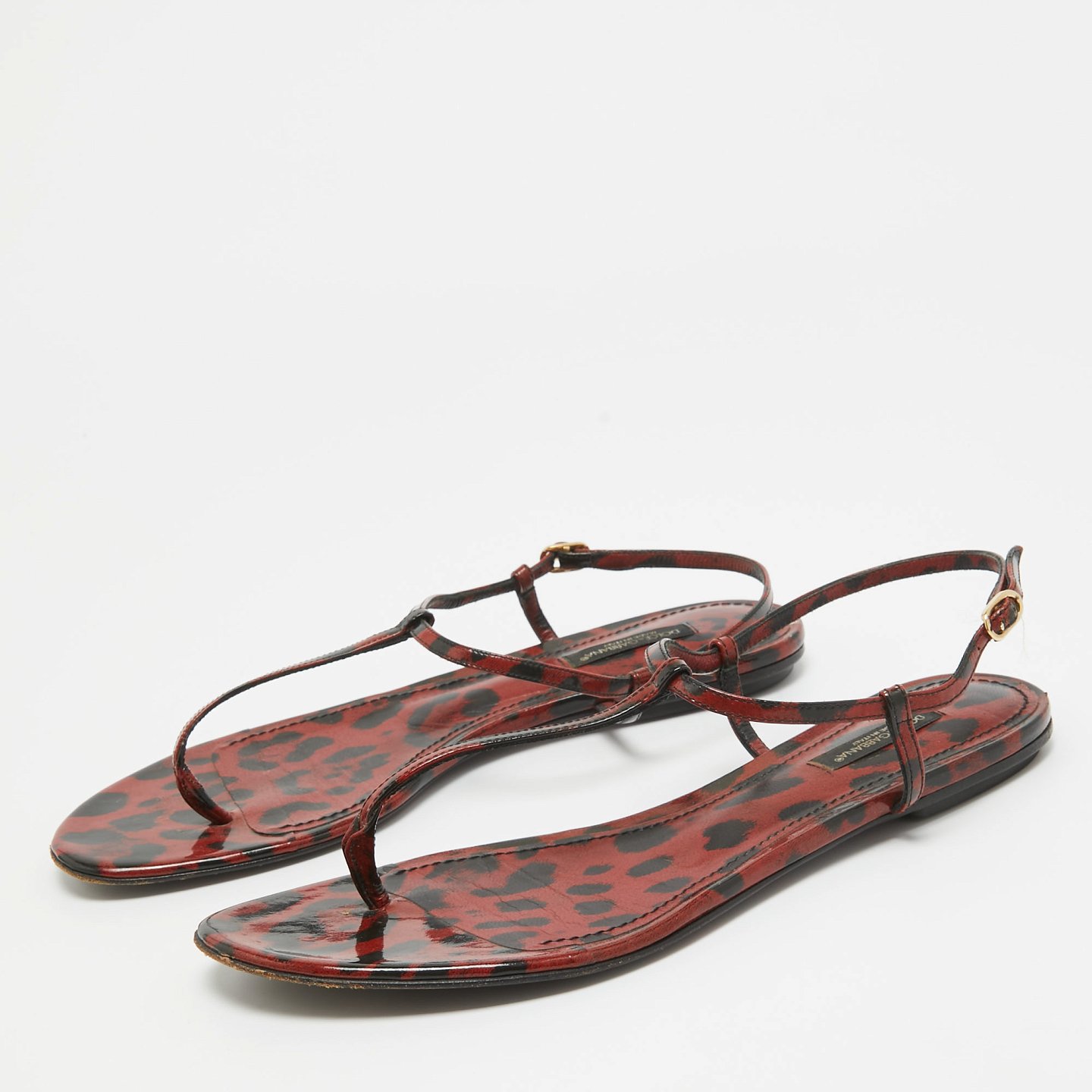 Brown/Black Patent Slingback Flats 8