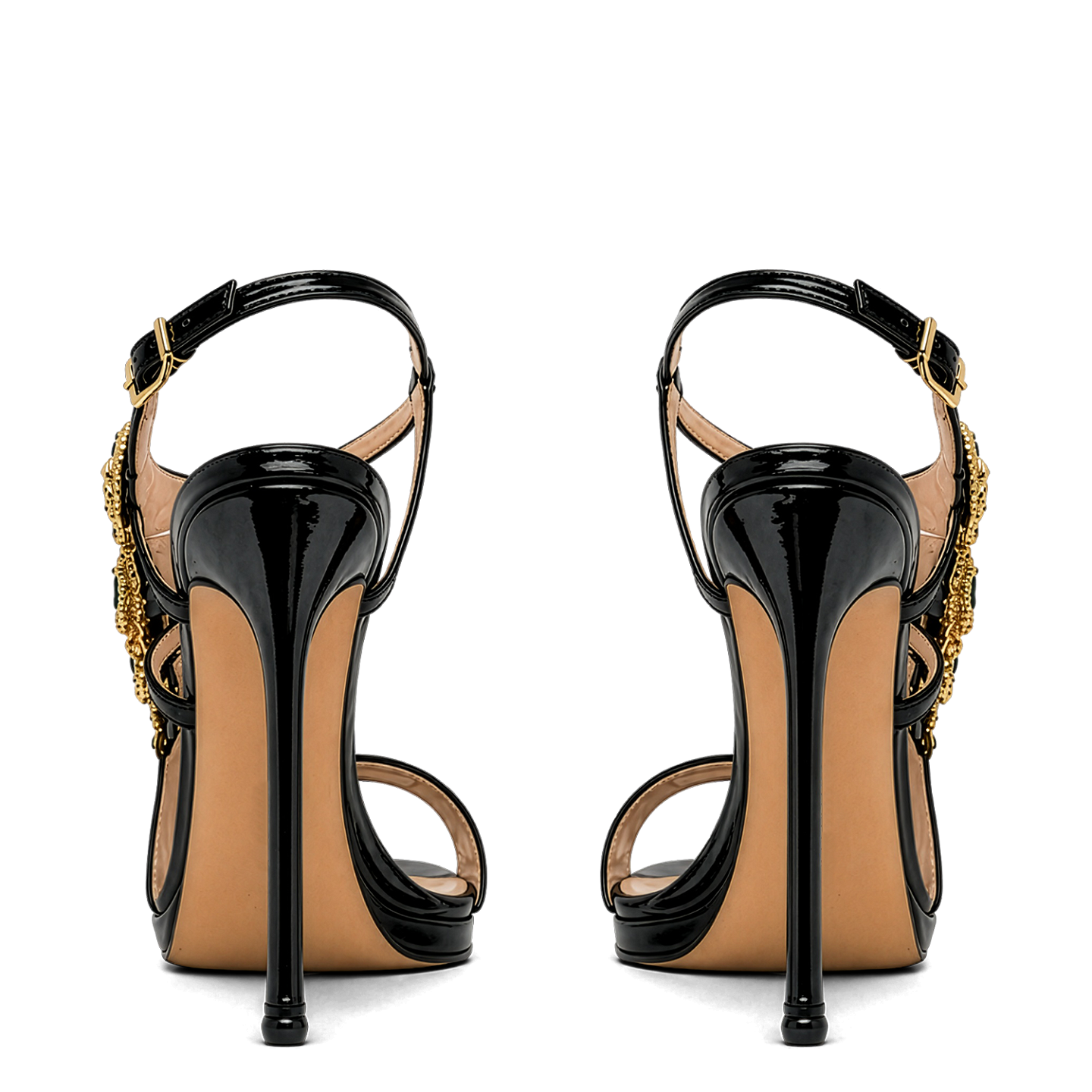 JEWELED PEACOCK STILETTO SANDALS 100 1