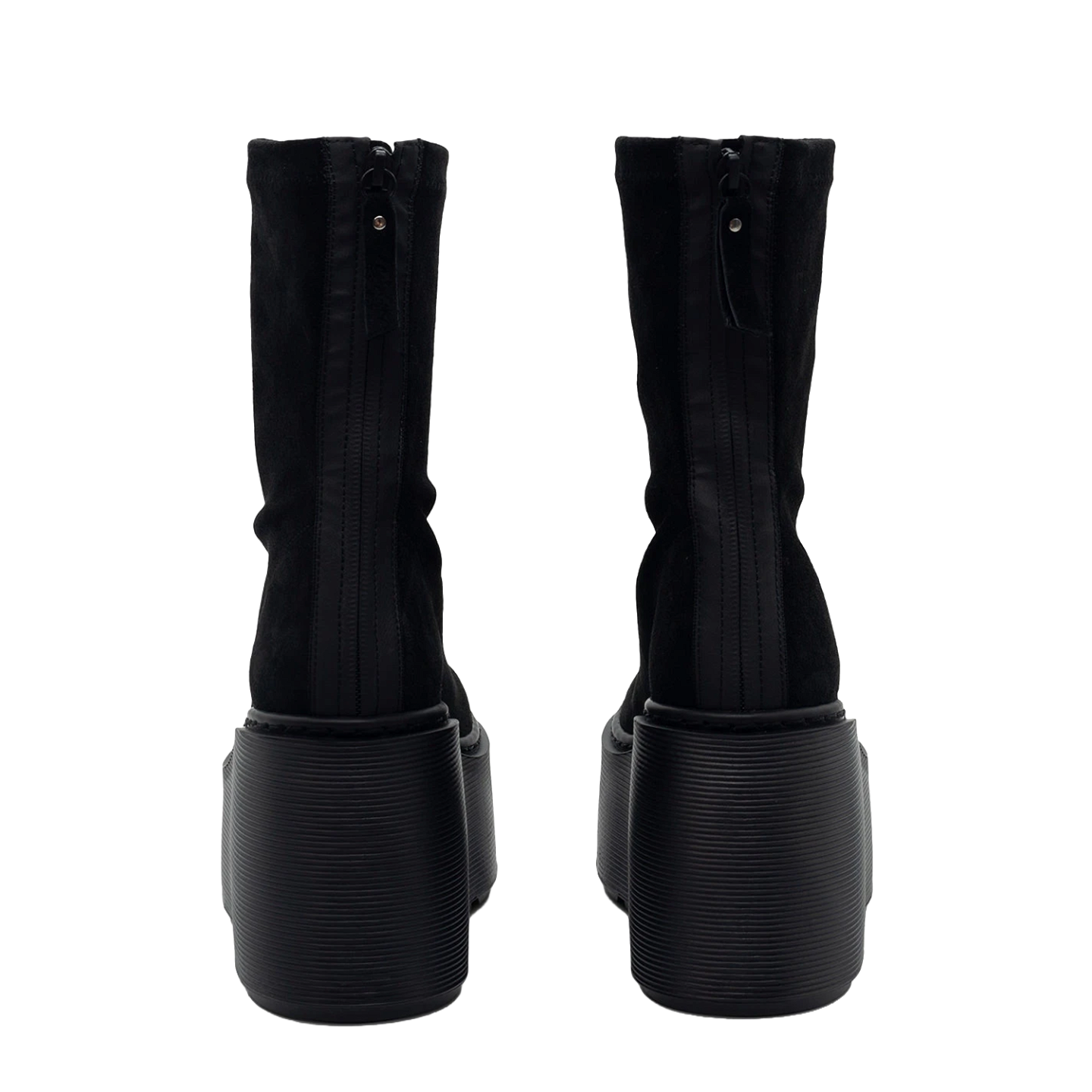 ZEPPA SUEDE STRIPY ZIP ANKLE BOOTS BLACK 2