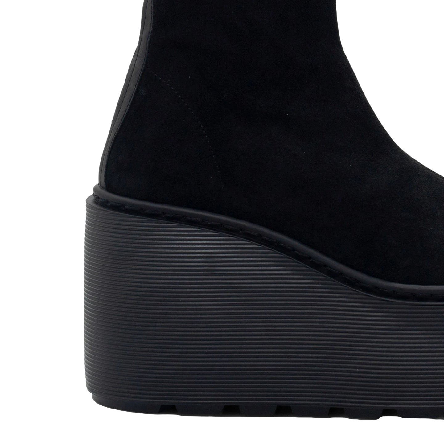 ZEPPA SUEDE STRIPY ZIP ANKLE BOOTS BLACK 4