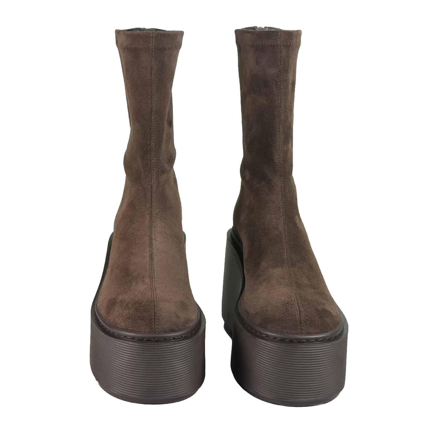 ZEPPA SUEDE STRIPY ZIP ANKLE BOOTS DARK BROWN 2