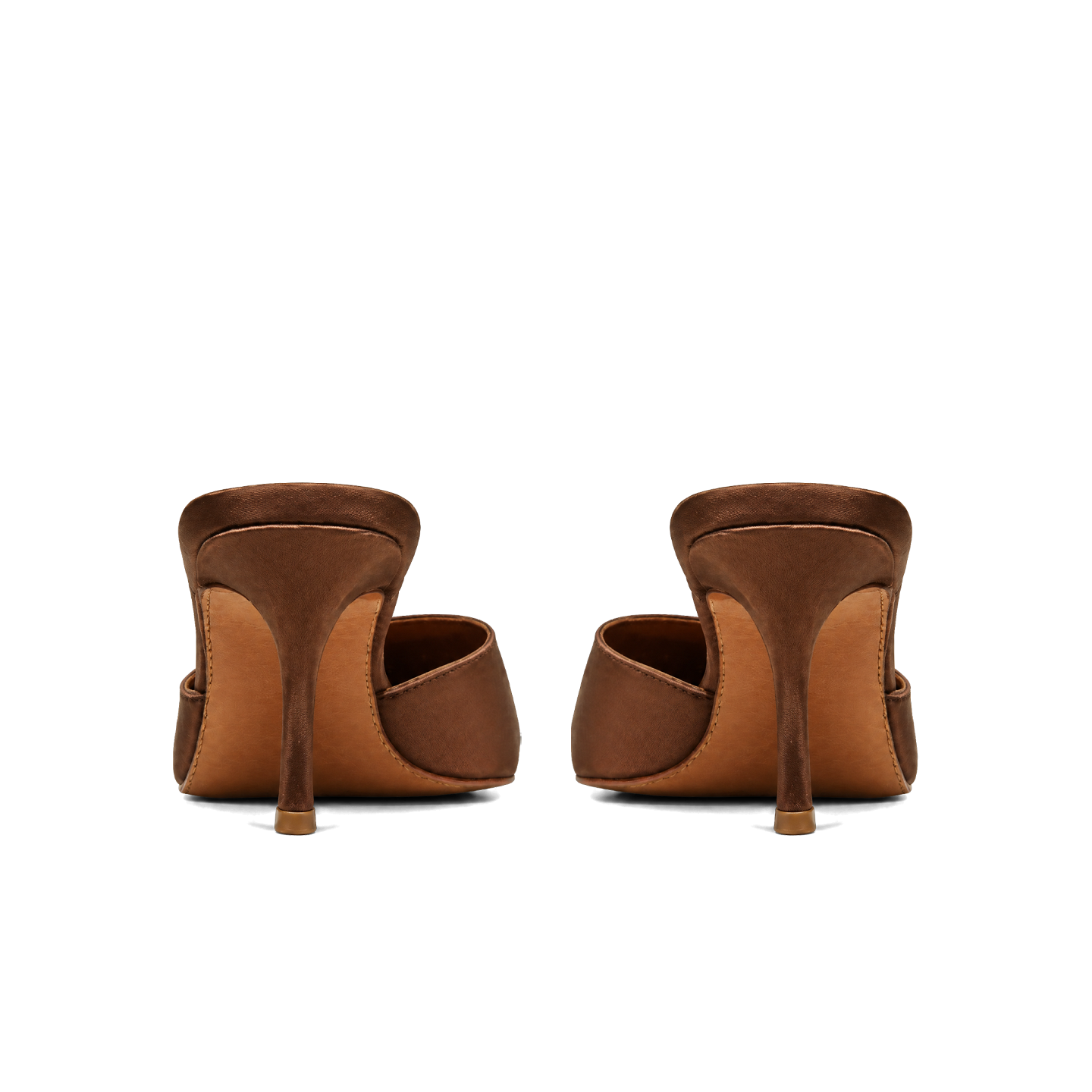 BROWN SILK 70 MULES 5