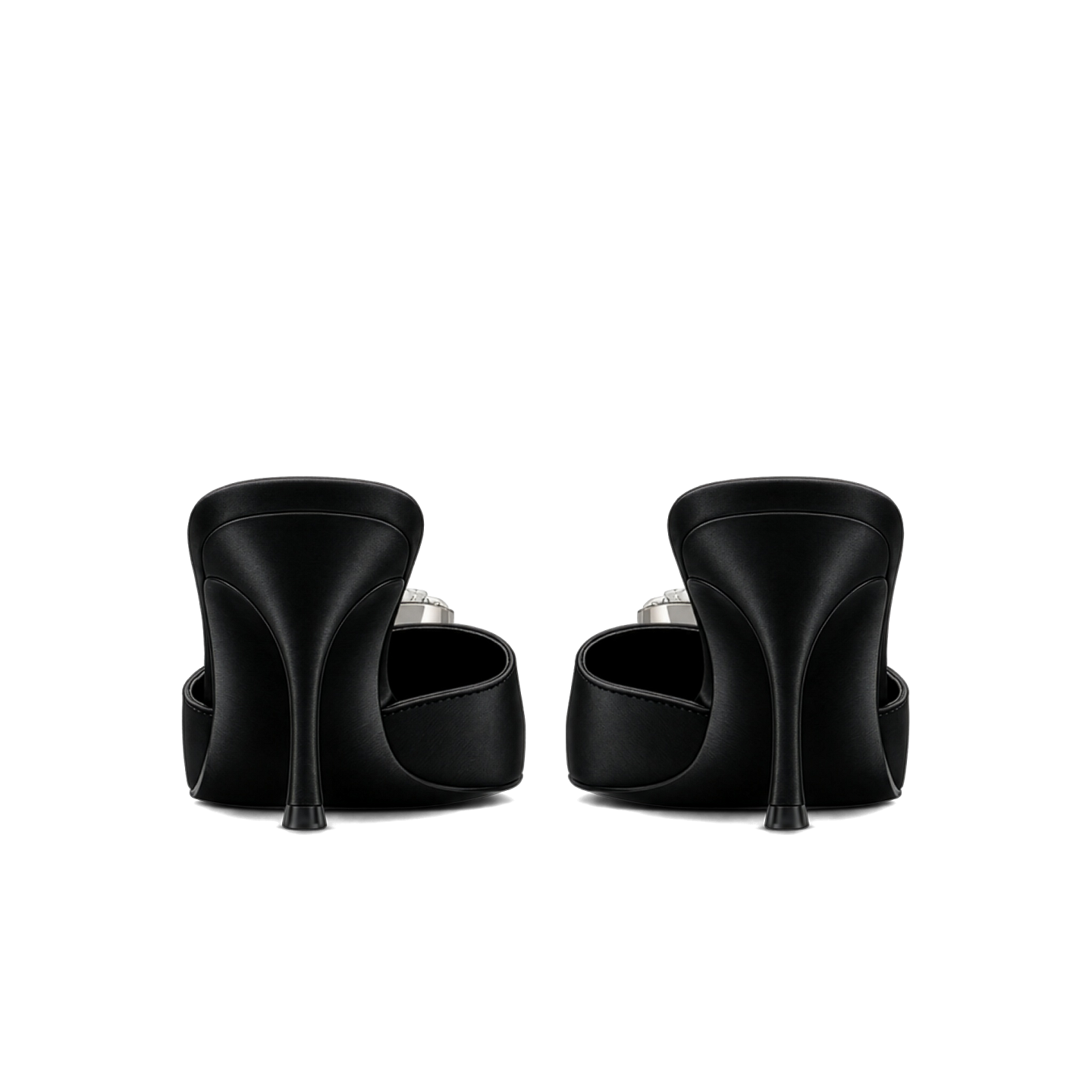 BLACK CAVIAR DIAMOND SILK 70 MULES 5