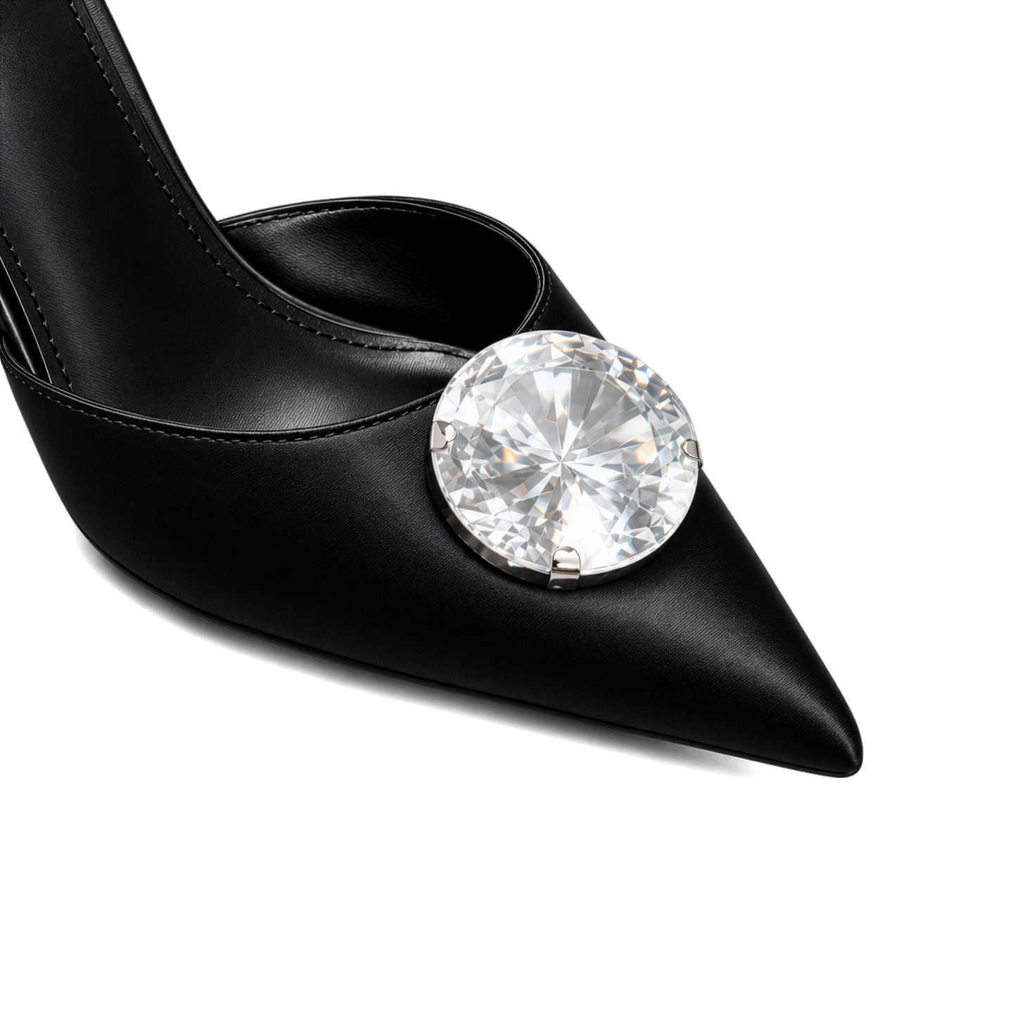 BLACK CAVIAR DIAMOND SILK 70 MULES 1