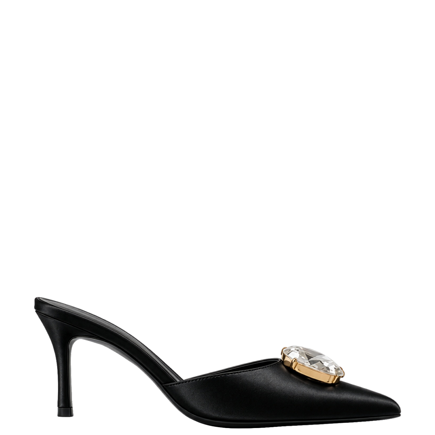 BLACK CAVIAR DIAMOND SILK 70 MULES 0