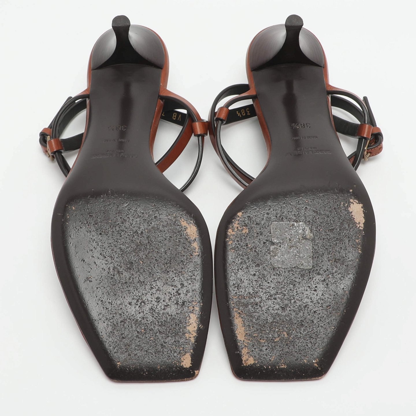 Cassandra Brown Leather Ankle Strap Sandals 7