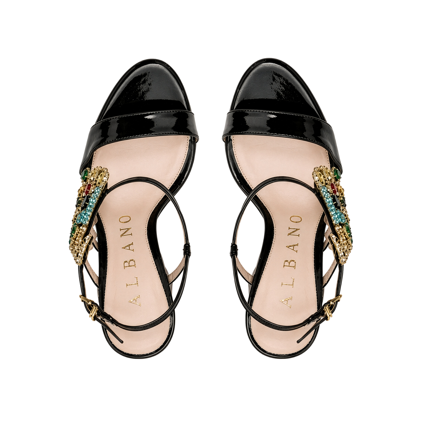 JEWELED PEACOCK STILETTO SANDALS 100 3