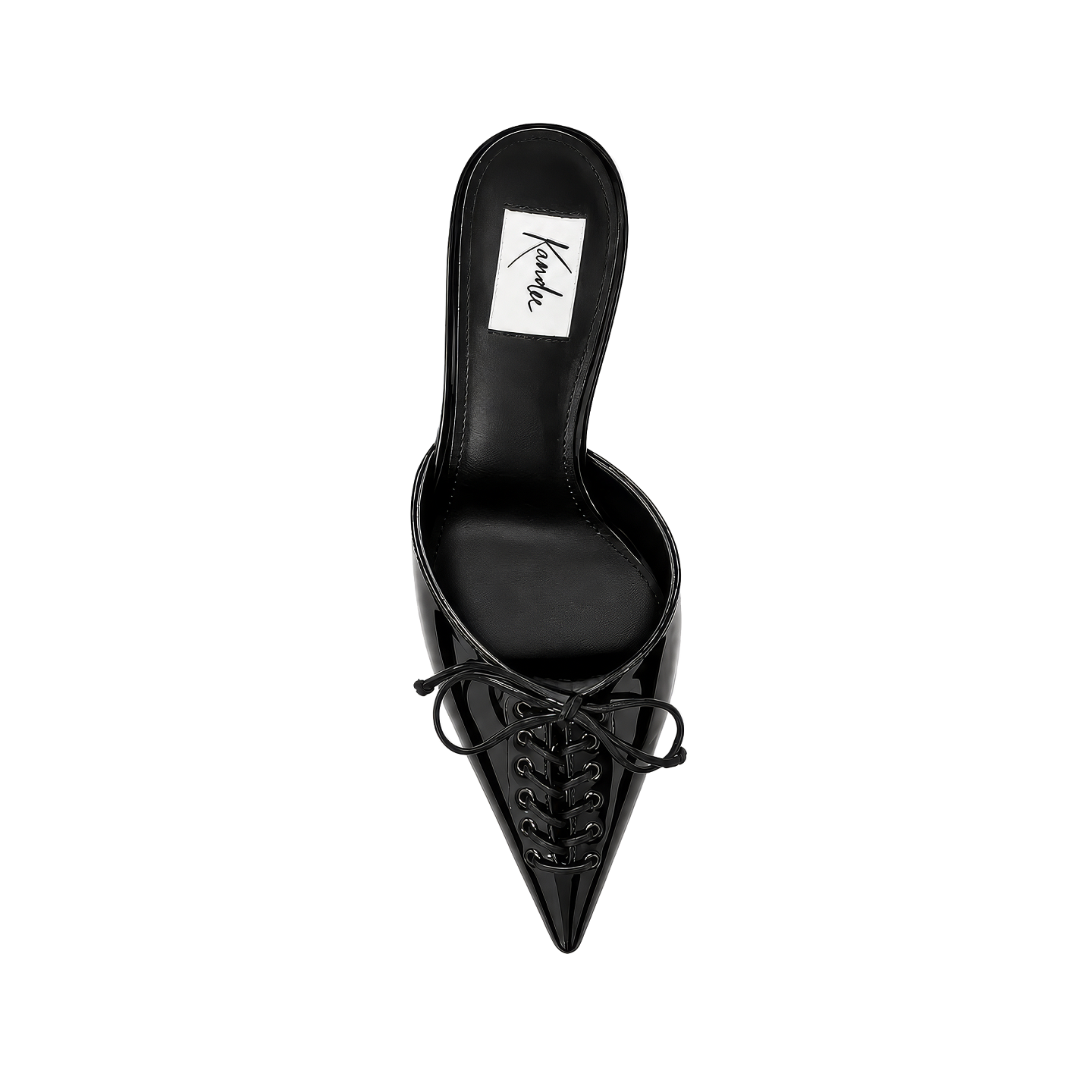BLACK PATENT LACE 70 MULES 5