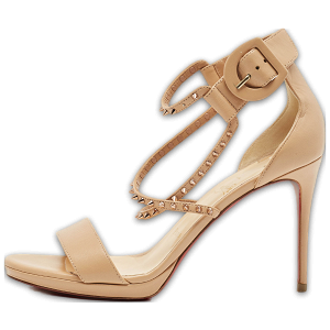 Choca Lux Beige Leather Ankle Strap Sandals