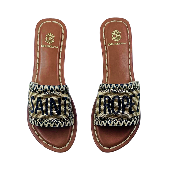 BEADED SAINT TROPEZ SLIDES