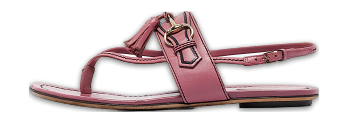 Pink Leather Fringe Slingback Sandals