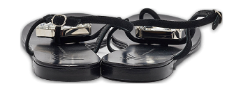 GIU Black Suede Crystal Embellished Slingback Sandals Size 38.5