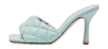 Light Blue Quilted Leather Lido Slide Sandals