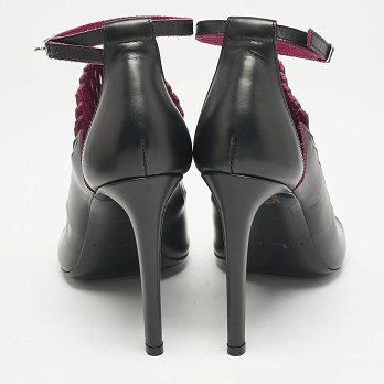 Black/Pink Lasercuts Leather Glove Sandals