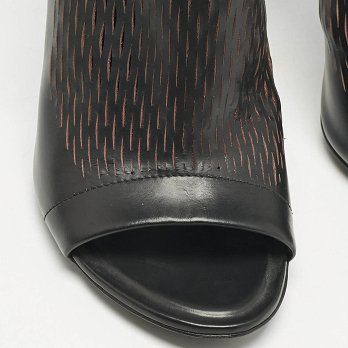 Black/Pink Lasercuts Leather Glove Sandals