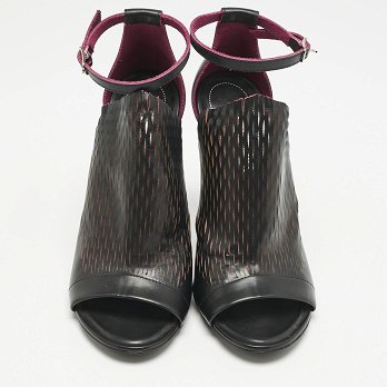 Black/Pink Lasercuts Leather Glove Sandals