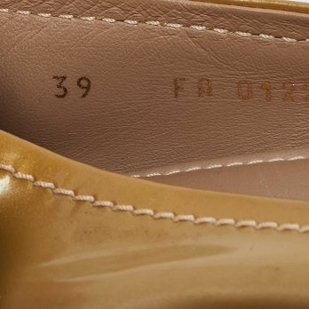 Beige Patent Leather Oxford Ballet Flats