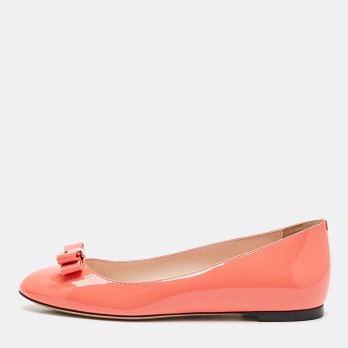 Orange Patent Leather Benalla Ballet Flats