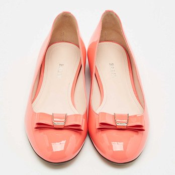 Orange Patent Leather Benalla Ballet Flats