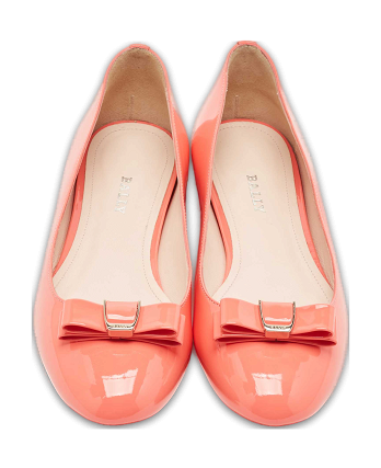 Orange Patent Leather Benalla Ballet Flats